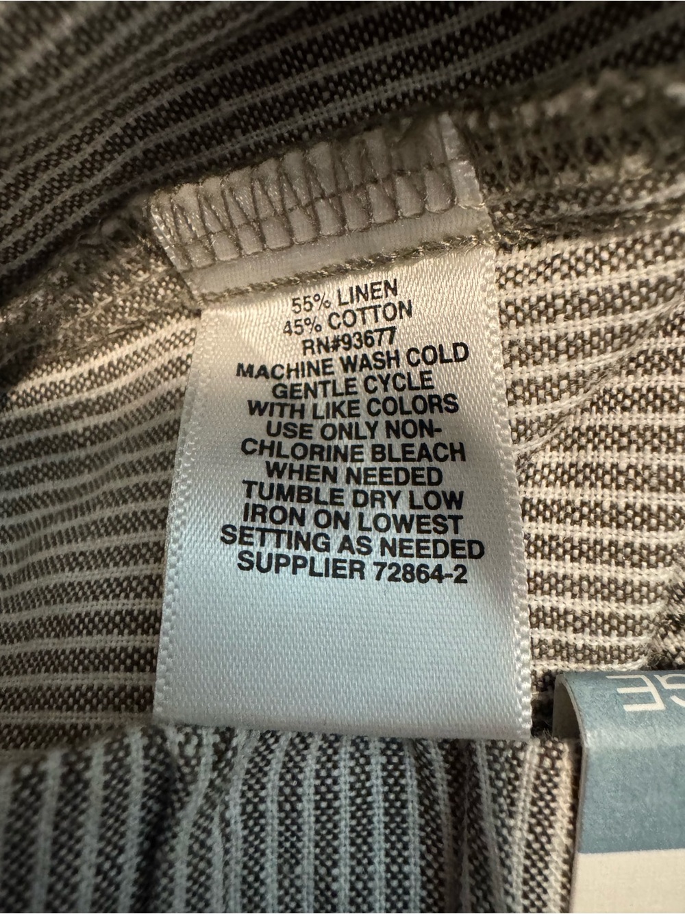 Liz Claiborne Gray Pinstriped Casual Linen Blend Drawstring Shorts - Picture 4 of 4